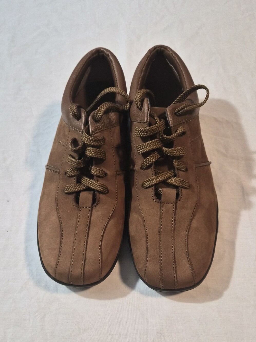 Easy Spirit Balance Brown Leather Comfort Walking Shoes Womens 8M